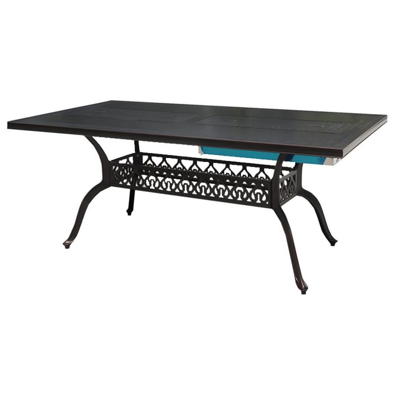"Modern Aluminium Waterproof Courtyard Table Geometric Outdoor Table - Table Only 70.9"L x 35.4"W x 29.5"H"