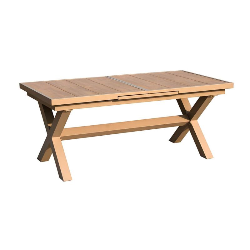 "Contemporary Style Wood Natural Patio Table Rectangle Shape for Outdoor - Table Only 70.9"L x 35.4"W x 29.5"H Natural"