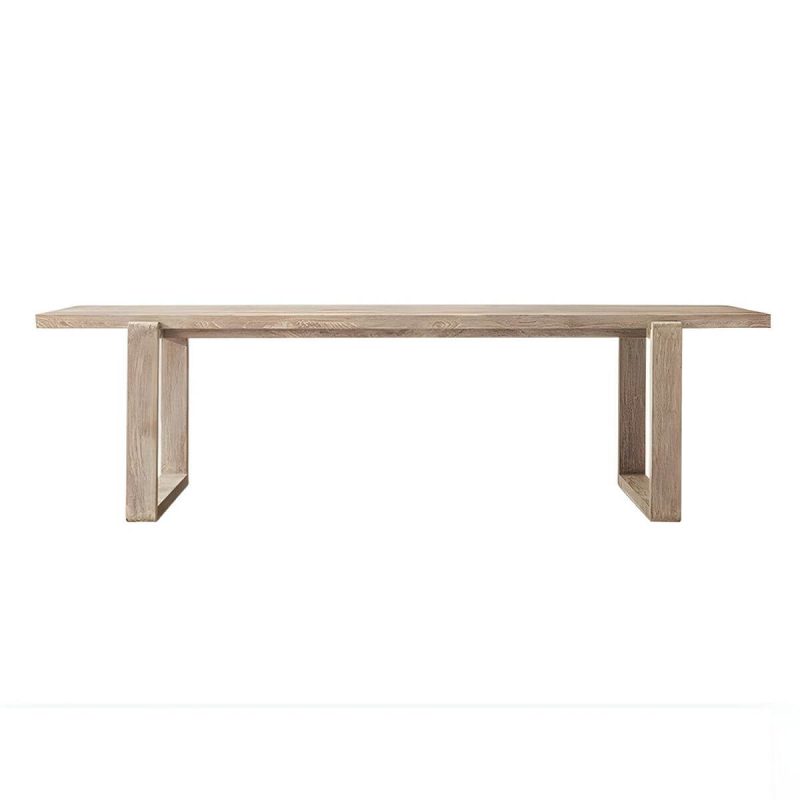 "Stylish Teak Wood Patio Dining Set with Bench for Outdoor Gatherings - Table 70.9"L x 39.4"W x 29.5"H"