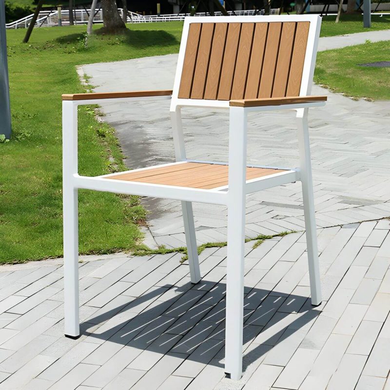 "Contemporary White Dining Table Set with Chairs for Courtyard - Table & Chair(s) 33.5"L x 33.5"W x 29.5"H 4"