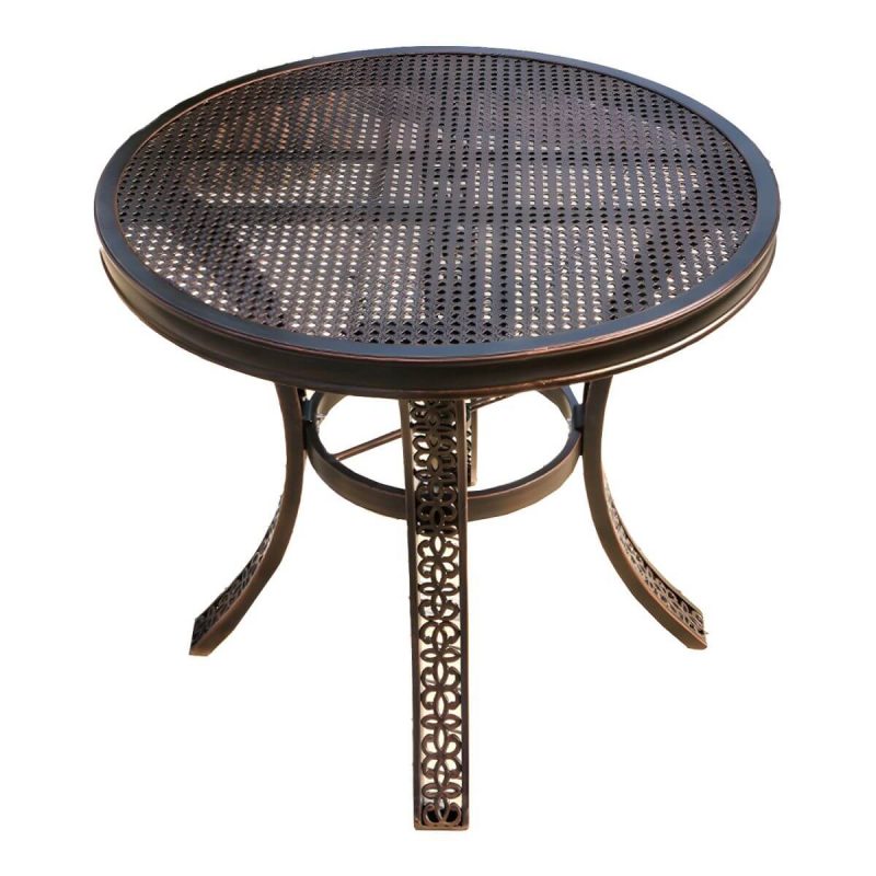 "Aluminum Outdoor Patio Table Industrial UV Resistant Patio Table - Table Only 30.7"L x 30.7"W x 28.3"H Black"