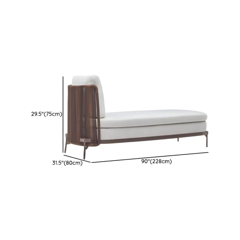 "Dimension of Waterproof Wicker/Rattan Modern Sofa with Upholstered Cushions and Pillows - Brown - Daybed"