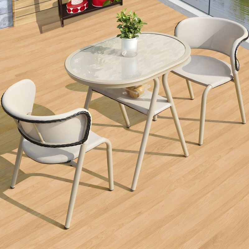 "Traditional Style Dining Room Chair and Table Set with Chairs - Table & Chair(s) 2 Khaki"