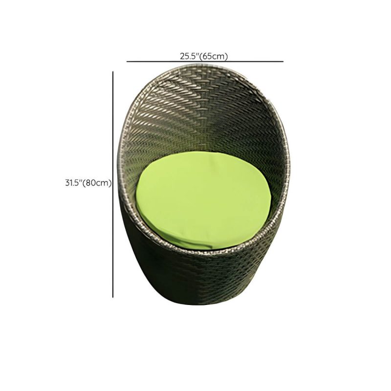 "Dimension of Round Shape Green Dining Table Set with 1/2 Chairs for Courtyard - Table & Chair(s) 1"