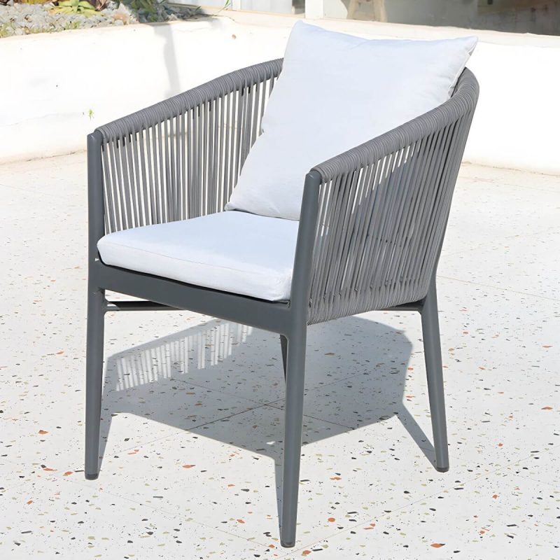 "Tropical Style Metallic Patio Chair Antique Finish with Cushions - 1 Piece"