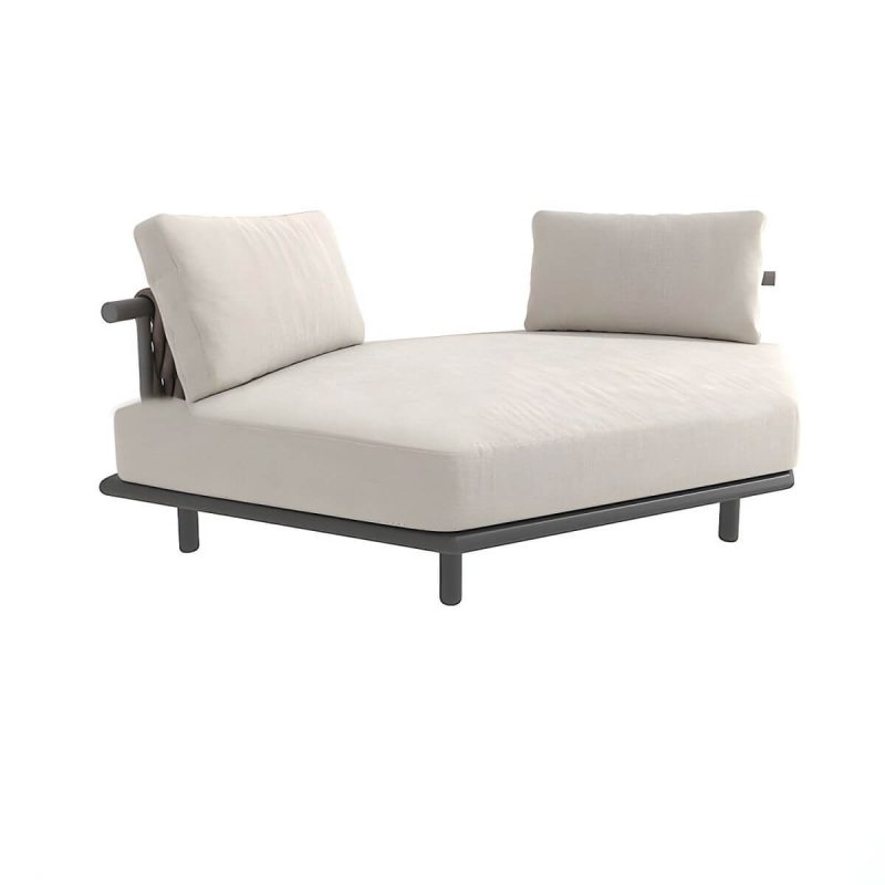 "Black Metal Waterproof Modern Upholstered Sofa with Cushions and Pillow - Sofa"
