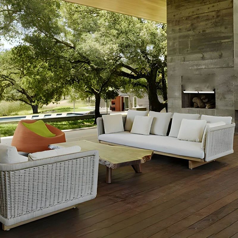 "Waterproof and Durable Upholstered Modern Sofa with Cushions - 3-Seater Armless Sofa"