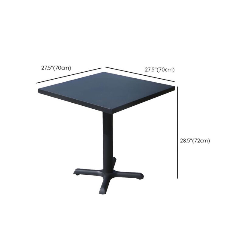 "Dimension of Modern Geometric Waterproof Courtyard Table Metal Base Outdoor Table - Table Only Square Black 27.6"L x 27.6"W x 28.3"H"
