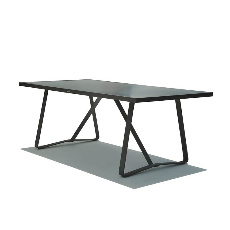 "Boho Patio Dining Table Set 1/5/7/9 Pcs Aluminum Frame Patio Dining Table and Chairs - Table 78.7"L x 39.4"W x 29.5"H Zero Grey"