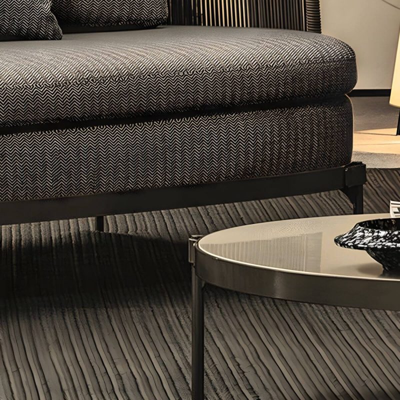 "Waterproof and Durable Brown Metal Modern Sofa with Cushions - 2-Seater Sofa"