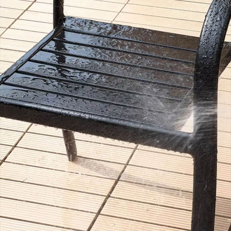 "Black Modern Courtyard Dining Chairs Waterproof and Sun Proof for Outdoor - Black"