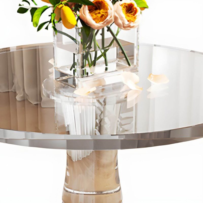 "Modern Round Shape Courtyard Table Plastic Waterproof Outdoor Table - Table Only 18"L x 18"W x 24"H"