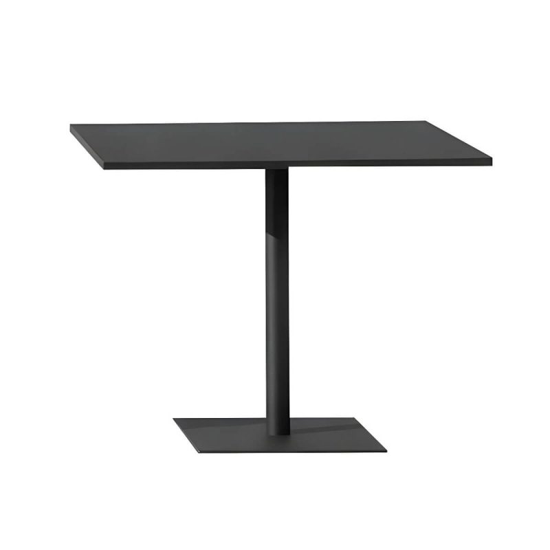 "Contemporary Metal Frame Patio Table Water Resistant Dining Table - Table Only 27.6"L x 27.6"W x 29.5"H Black Square"