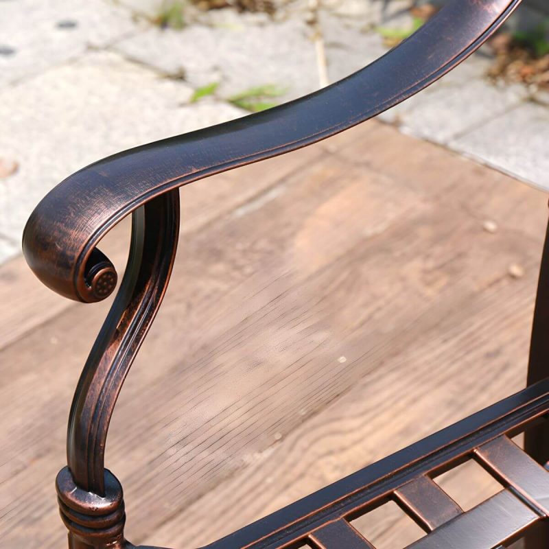"Traditional Dining Armchair in Bronze With Arm 25.2" Long 35.03" High - 4 Piece Set"