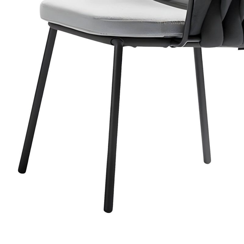 "Metal Matte Finish Patio Chair Assembled Tropical with Cushions - 24"L x 24"W x 30"H 6 Piece Set"