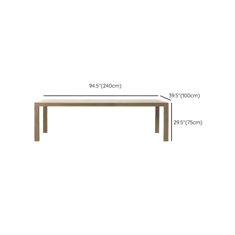 "Dimension of Modern Wooden Dining Table Set with Armless Chairs for Outdoors - Table 94.5"L x 39.4"W x 29.5"H Zero"