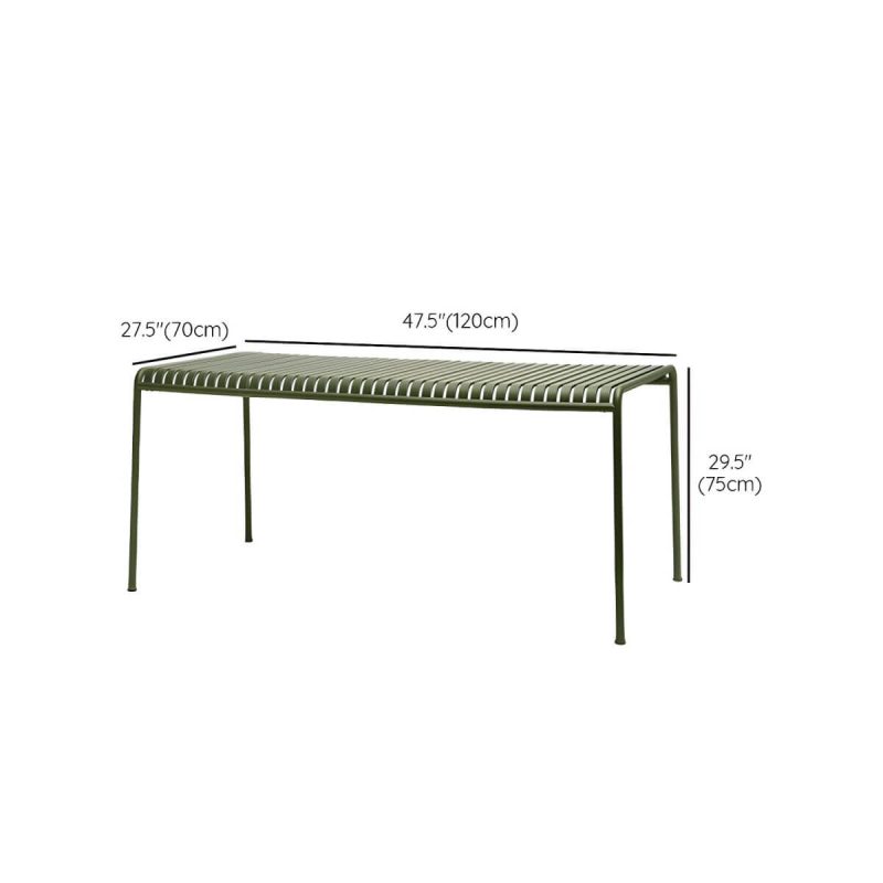 "Dimension of Modern Iron Dining Table Outdoor Patio Table with Metal Frame - Table Only 120 x 70 x 75 cm"