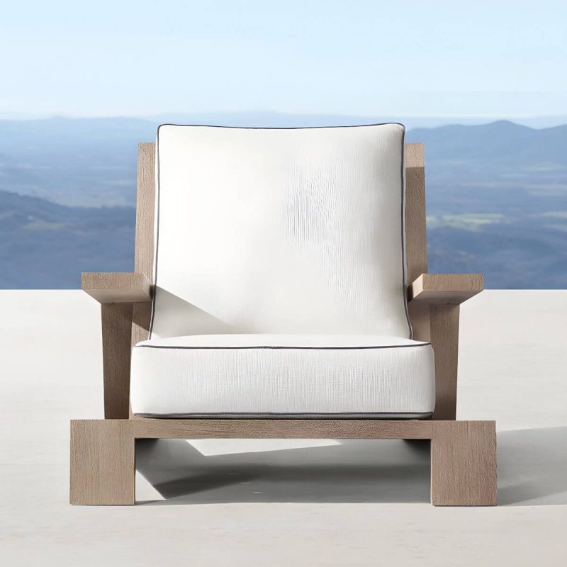 "Modern Water Resistant Natural Wicker Patio Sofa with Cushions and Pillows - 1-Seater Sofa"