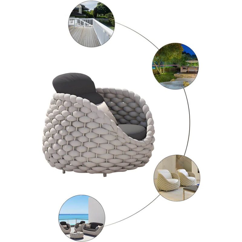 "Modern Style Gray Sofa Water Resistant with Cushions for Outdoor - 2-Seater Sofa"