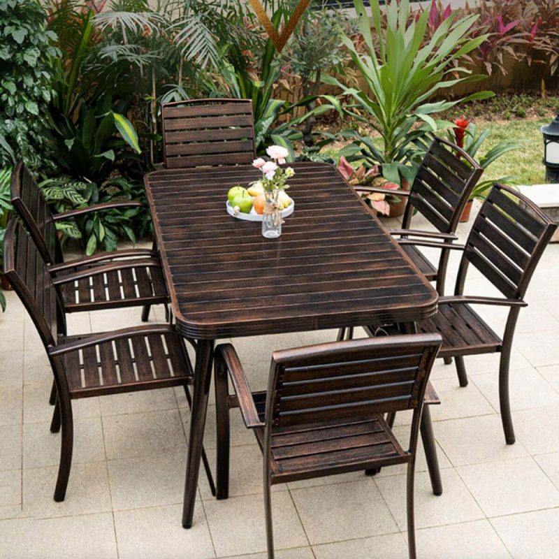 "Traditional Style Patio Table Metal Scratch Resistant Patio Table - 33"L x 33"W x 29"H Table Only"