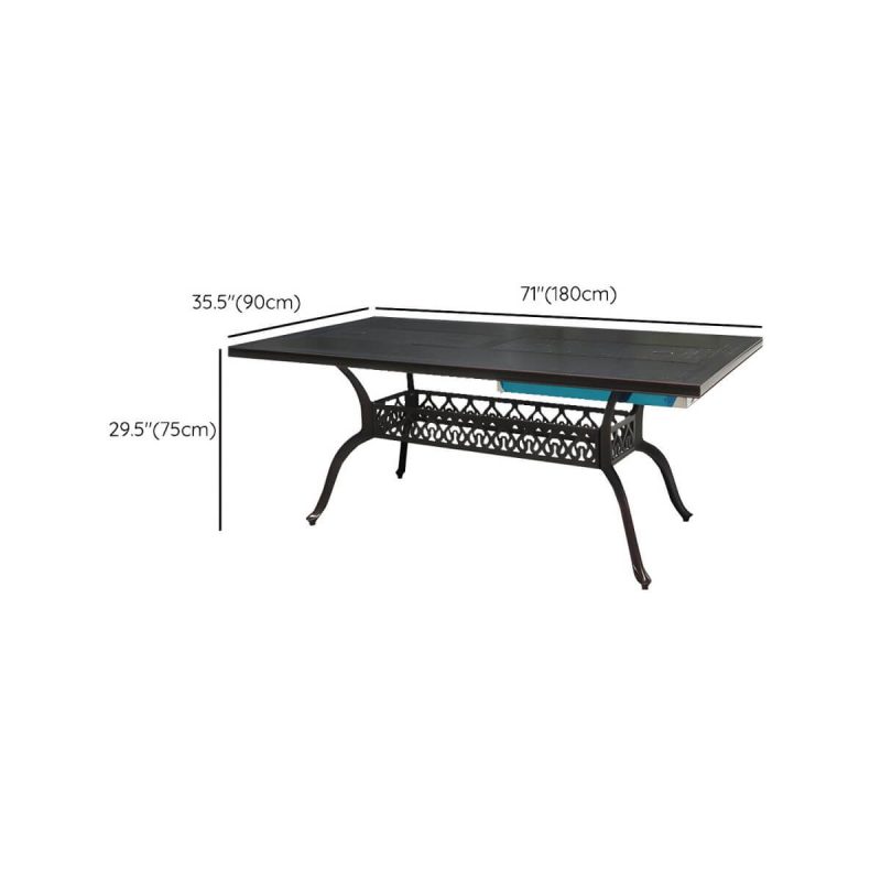 "Dimension of Modern Aluminium Waterproof Courtyard Table Geometric Outdoor Table - Table Only 70.9"L x 35.4"W x 29.5"H"