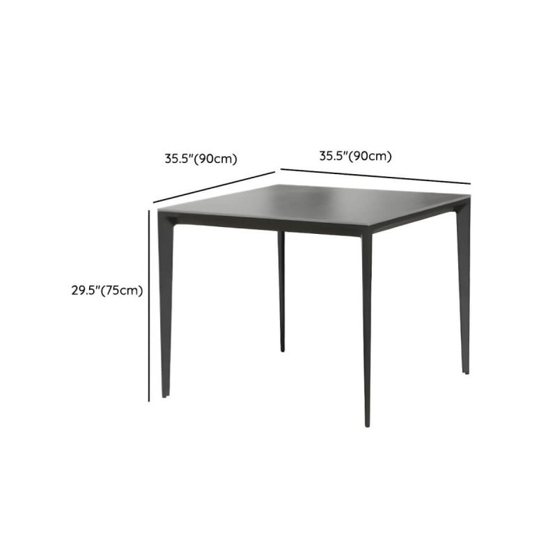 "Dimension of Grey Patio Table Stone Contemporary Style in Rectangular/Square Shape - Table Only 35.4"L x 35.4"W x 29.5"H"