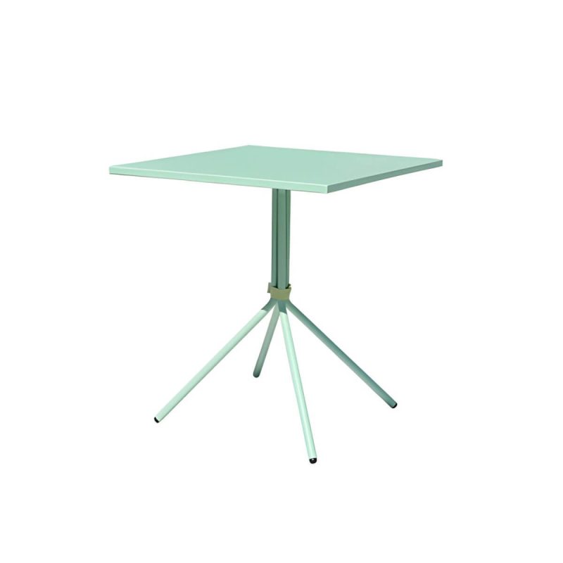 "Metal Patio Table Contemporary Style with Legs in Round/Square Shape - Table Only Green Round"