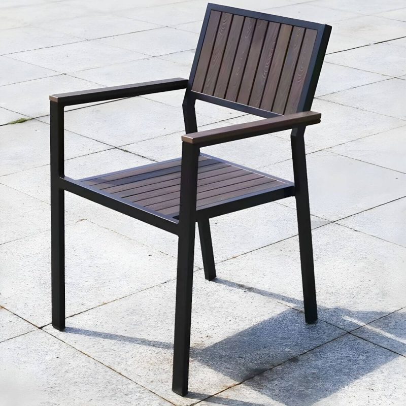 "Traditional Dining Armchair Open Back Outdoors Dining Chairs in Brown - 20"L x 20"W x 31"H 8 Piece Set"