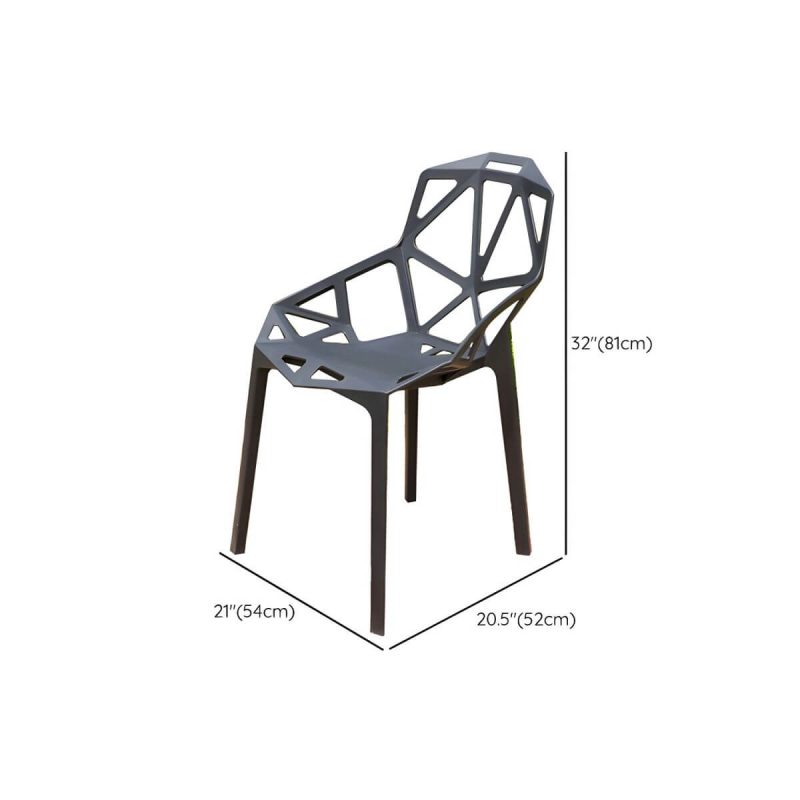 "Dimension of Stacking Dining Armchair Contemporary Plastic Patio Arm Chair - 21"L x 20"W x 32"H 2 Piece Set"