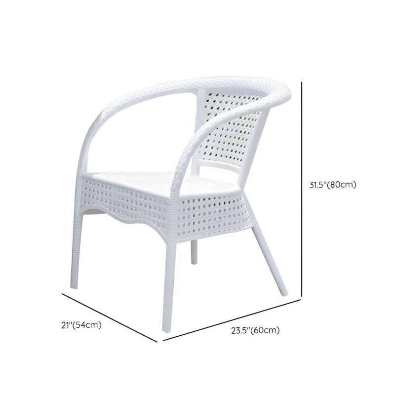 "Dimension of Contemporary White Metal Dining Table Furniture Set with Chairs for Courtyard - Table & Chair(s) 31.5"L x 31.5"W x 28.3"H 4"