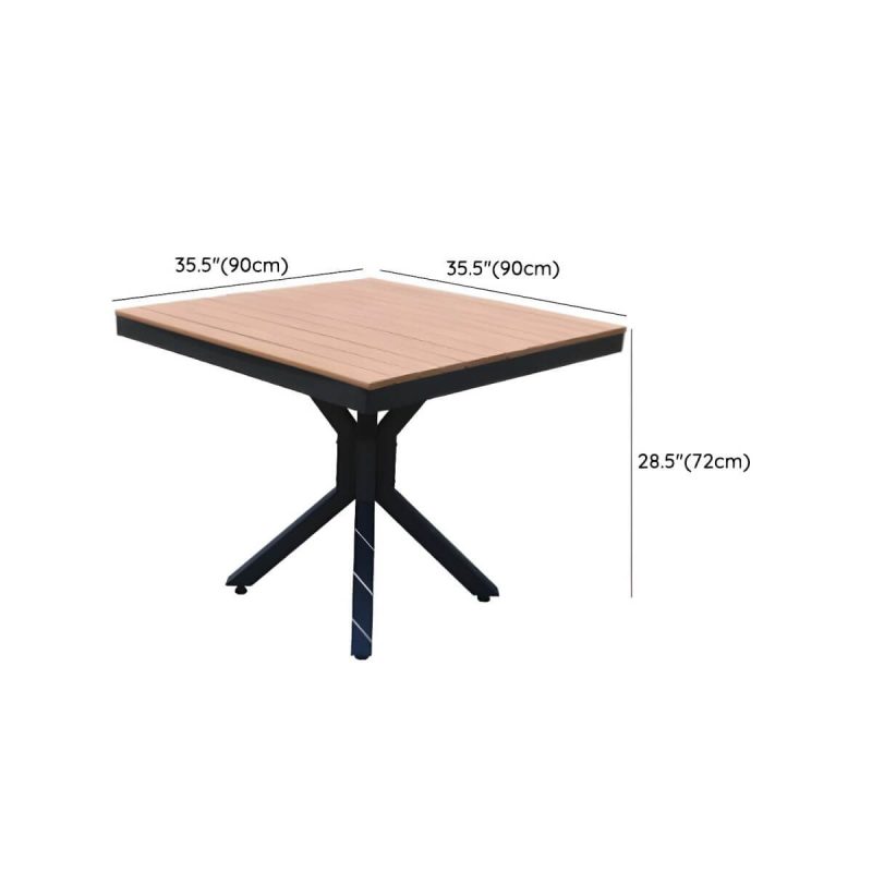 "Dimension of Gray Modern Metal Round 5 Piece Weatherproof 24.8in*24.4in*31.5in Patio Dining Set - Table & 4 Chairs 35.4"L x 35.4"W x 28.3"H Square Beige"
