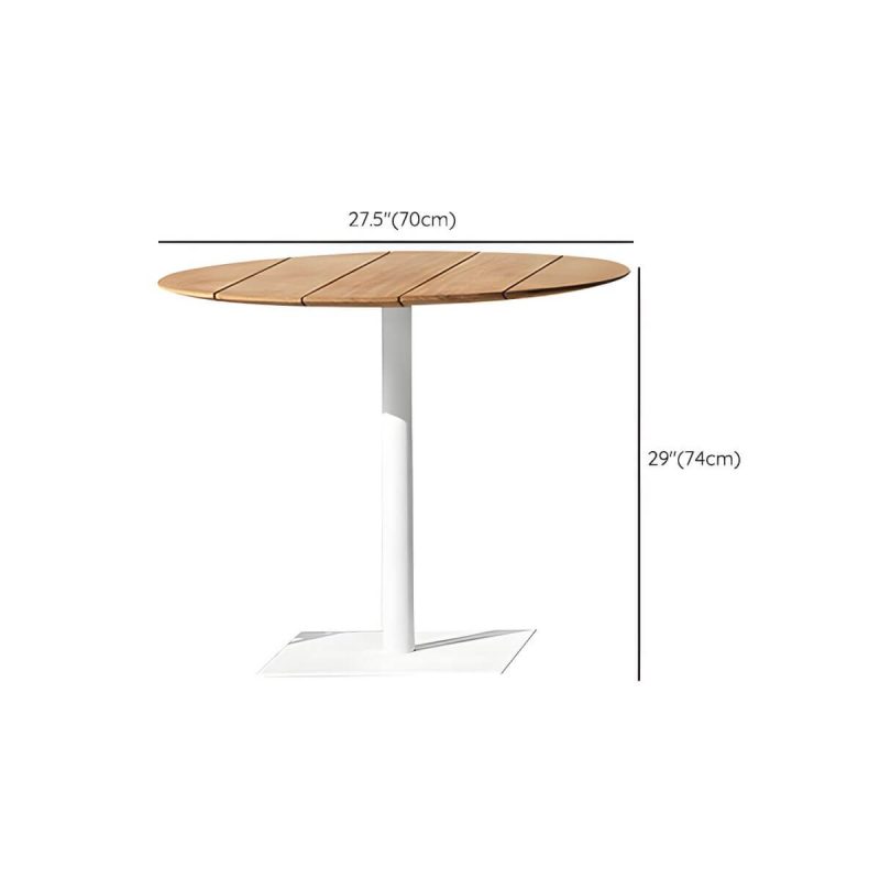 "Dimension of Solid Wood Patio Table Contemporary Patio Table with Metal Base - 27.6"L x 27.6"W x 29.1"H Round Table Only"