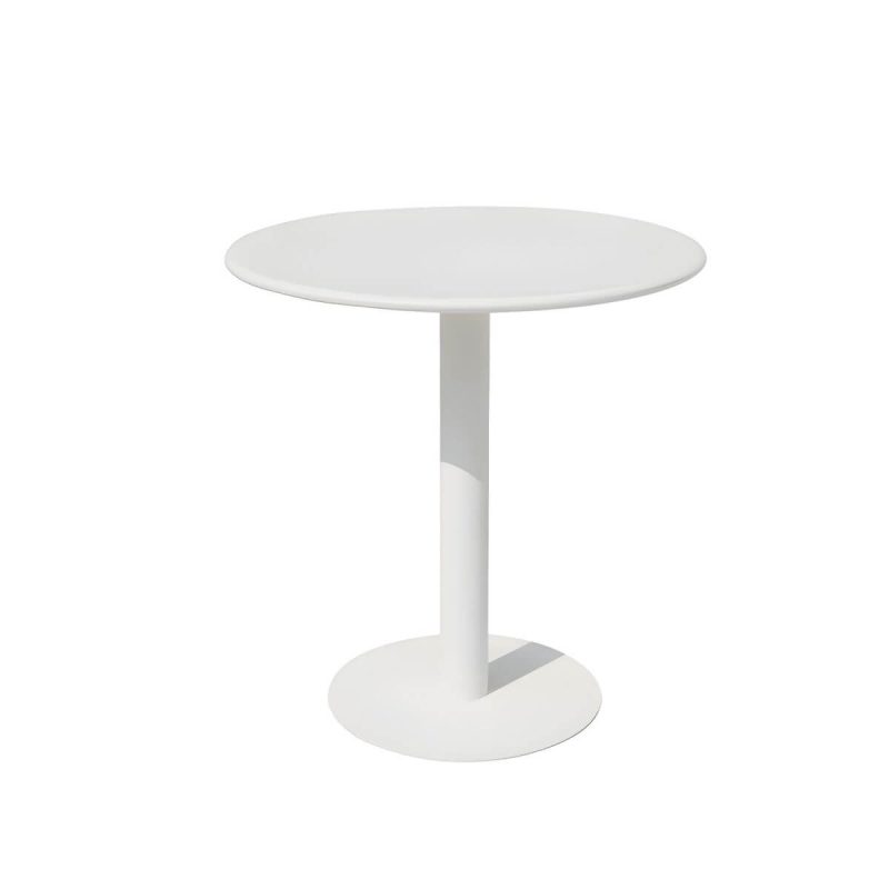 "Contemporary Metal Dining Table Set with White Top for Courtyard - Table & Chair(s) 28"L x 28"W x 28"H 2"