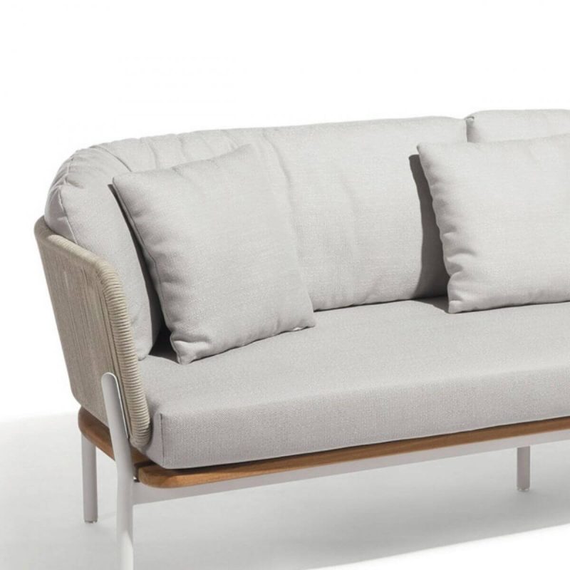 "Contemporary Tropical with Cushions Patio Sofa Water Resistant Outdoor Patio Sofa - White 55.1"L x 29.5"W x 25.6"H"