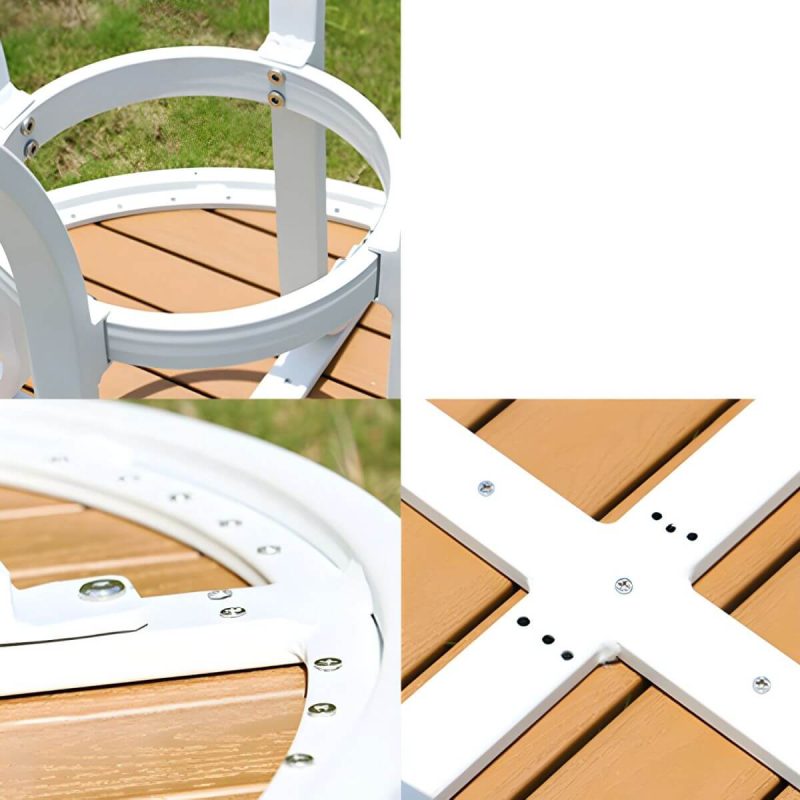 "Contemporary White Dining Table Set with Chairs for Courtyard - Table & Chair(s) 33.5"L x 33.5"W x 29.5"H 4"