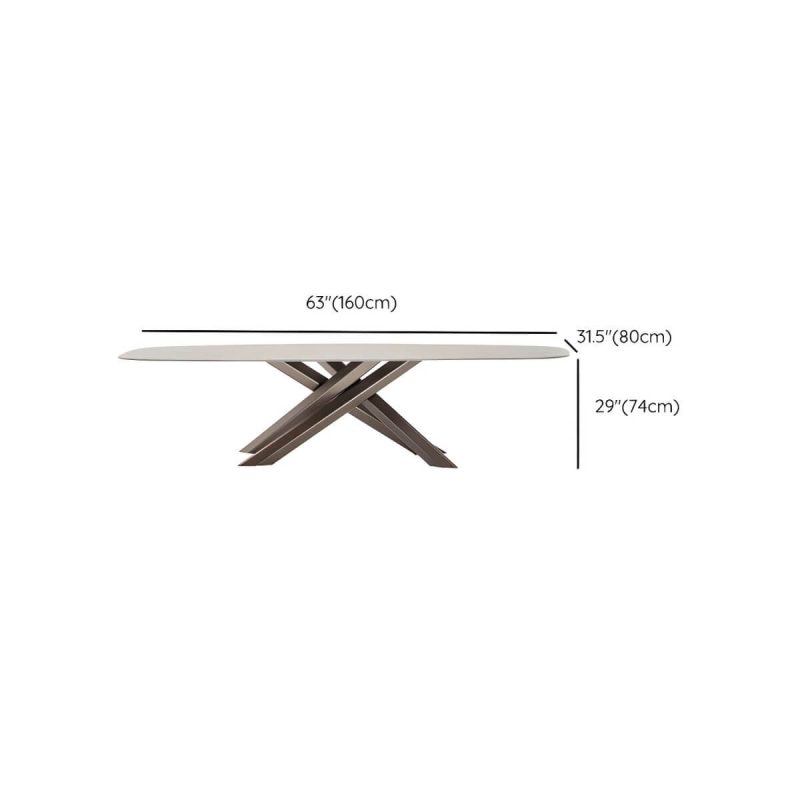 "Dimension of Contemporary Style Metal Patio Table Rectangle/Oval Shape in Brown - Table Only 63"L x 31"W x 29"H Rectangular"