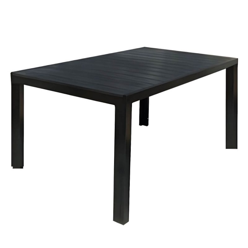 "Modern Wood Patio Dining Table 3/5/7/9 Pcs Black Dining Set for Courtyard - Table & Chair(s) 59.1"L x 35.4"W x 29.5"H 6 Rectangular"