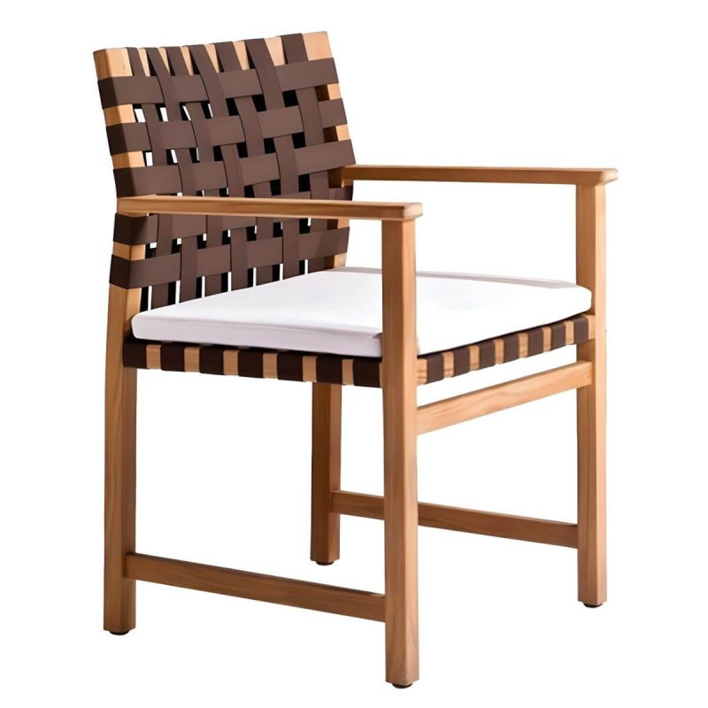 "Modern Patio Dining Table Set 1/3/6/11 Pcs Wood Frame Patio Dining Table and Chairs - Brown Not Available Chair(s) 1"