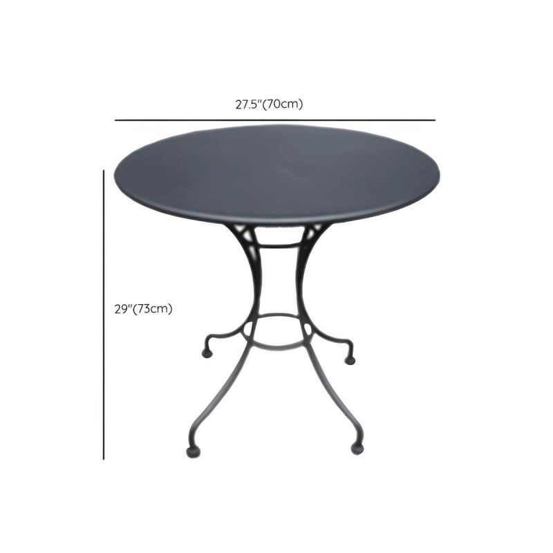 "Dimension of Metal Modern Brown Patio Dining Set with Stackable Chairs and Weatherproof Durability - Table & Chair(s) 70 x 70 x 73 cm 2"