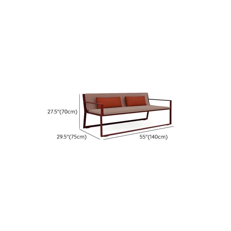 "Dimension of Aluminum Alloy Frame Outdoor Sofa Modern Style Waterproof Cushion Included - 55"L x 29.5"W x 28"H"