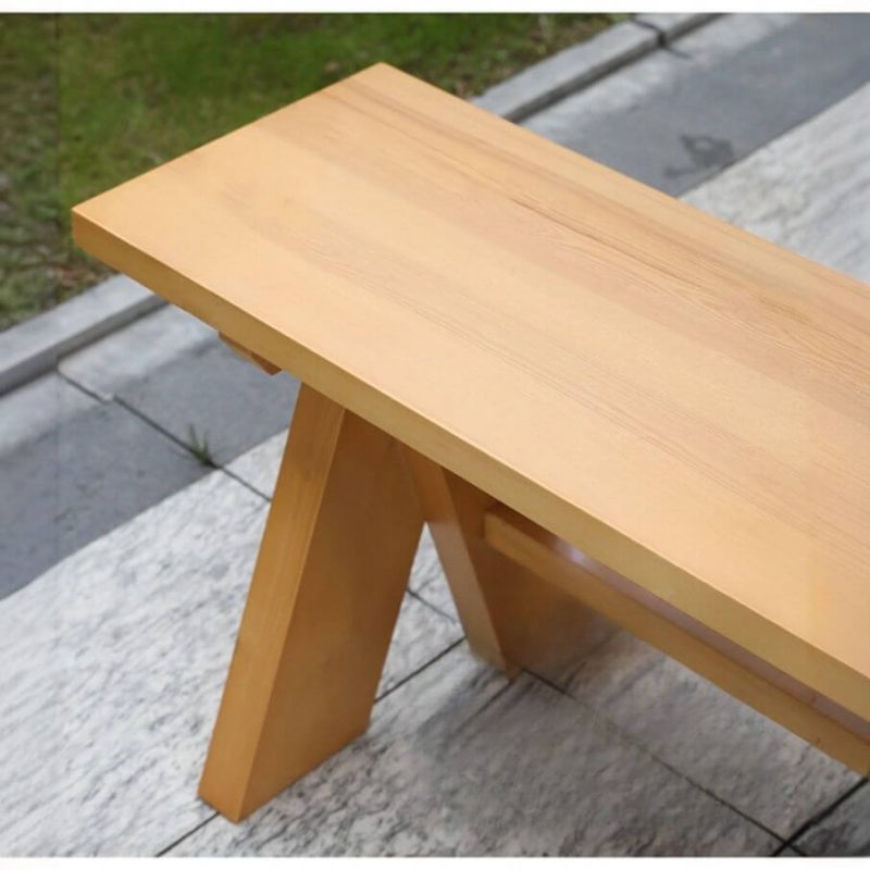 "Contemporary Wood Grain Timber Rectangle Sun-proof Patio Dining Table, Without Chairs, Wood Color, 71"L x 26"W x 28"H"
