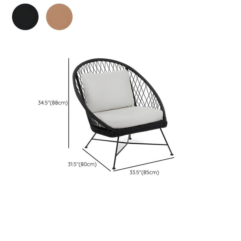 "Dimension of Tropical Outdoors Dining Chair Rattan Side Chair with Cushion - 33.5"L x 31.5"W x 35.4"H Natural Finish 1 Piece"