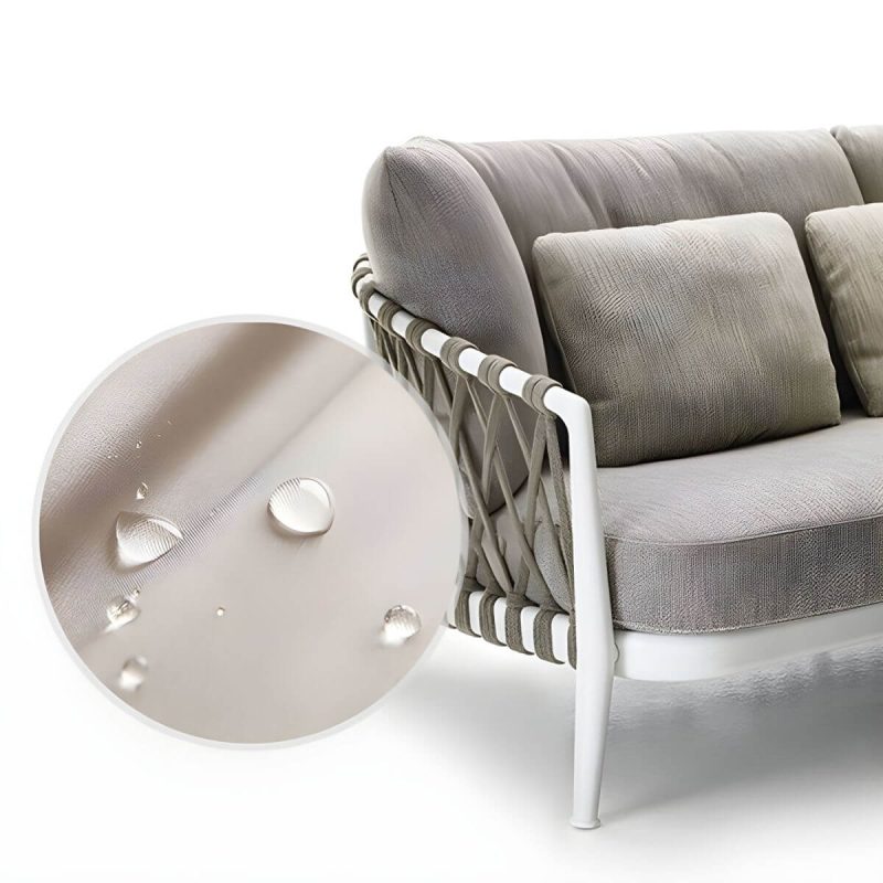 "Contemporary Aluminum Frame Outdoor Sofa Water Resistant Patio Sofa - Foam 2-Seater Sofa"