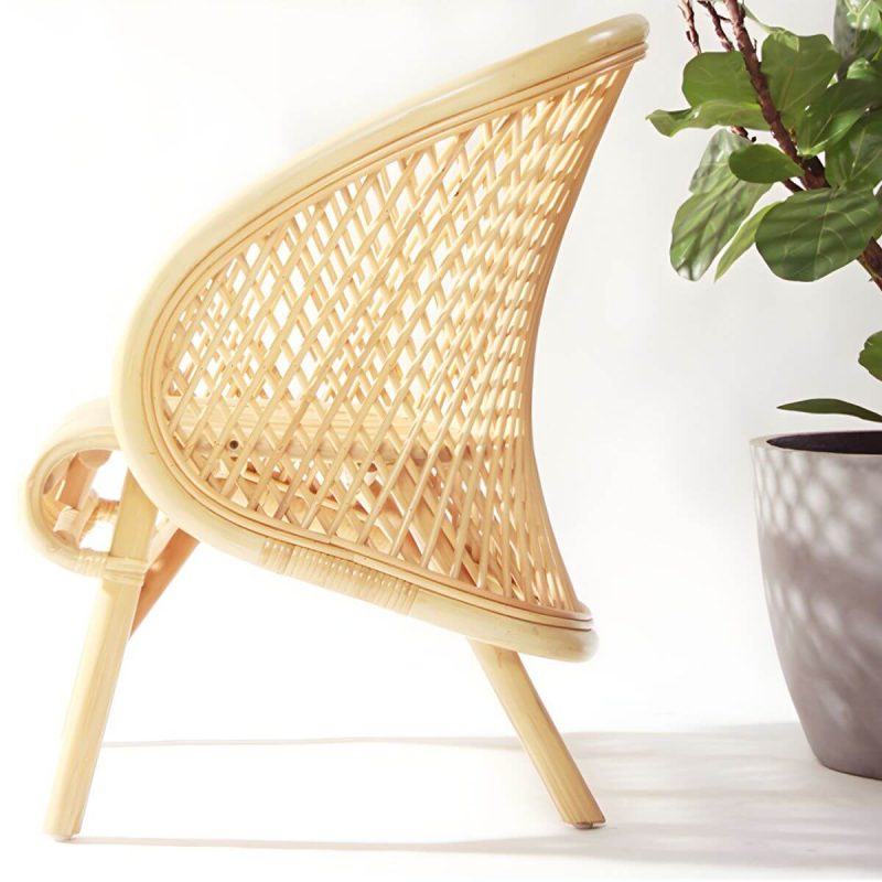 "Tropical Matte Finish Patio Chair Assembled Wicker with Arms - Natural Finish 2 Piece Set"