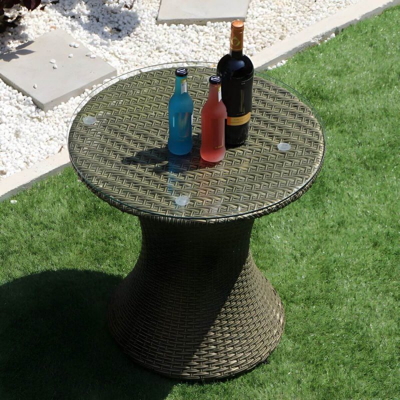 "Round Shape Green Dining Table Set with 1/2 Chairs for Courtyard - Table & Chair(s) 1"