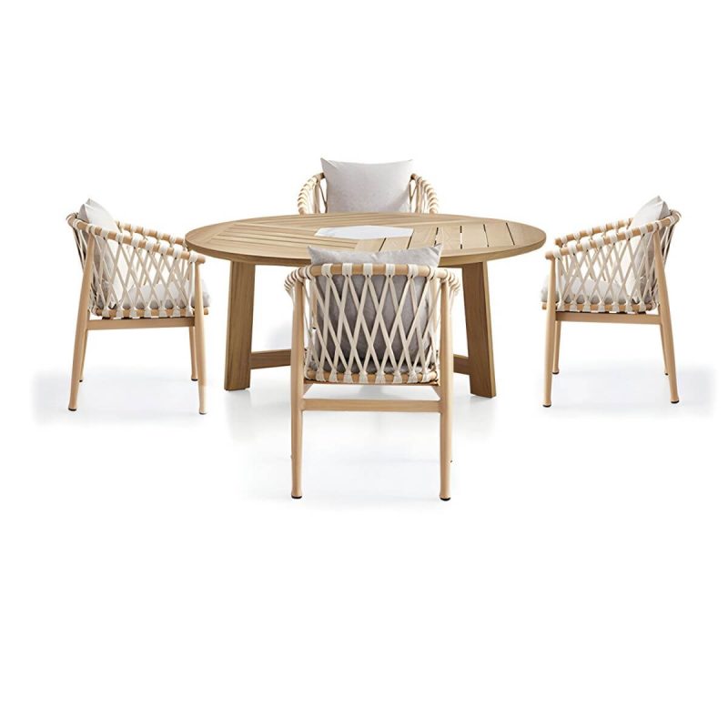 "Teak Wood Water Resistant Dining Table Outdoor Solid Wood Patio Table in Brown - Table Only 39.4"L x 39.4"W x 29.5"H"