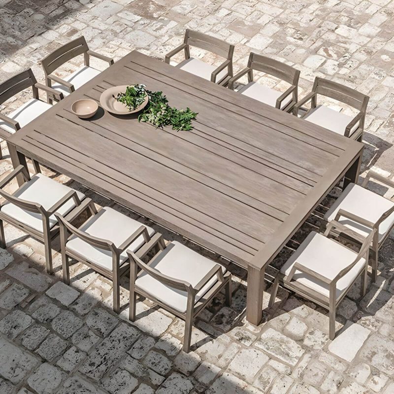 "Modern Wooden Dining Table Set with Armless Chairs for Outdoors - Table 70.9"L x 70.9"W x 29.5"H Zero"