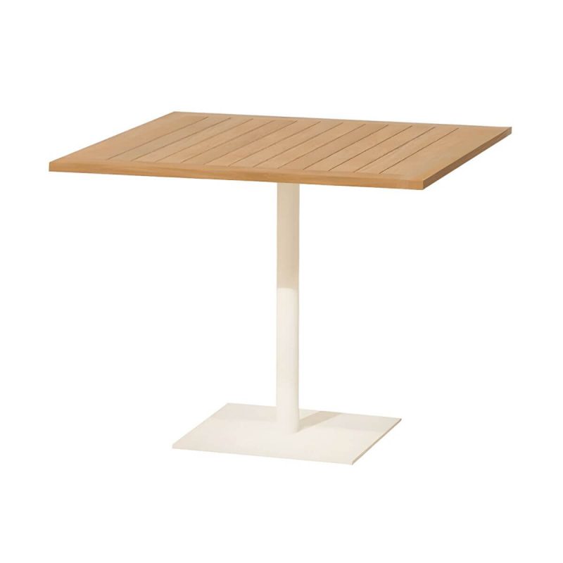 "Solid Wood Top Patio Table Contemporary Rectangle Patio Table - 27.6"L x 27.6"W x 23.6"H Square Table Only"