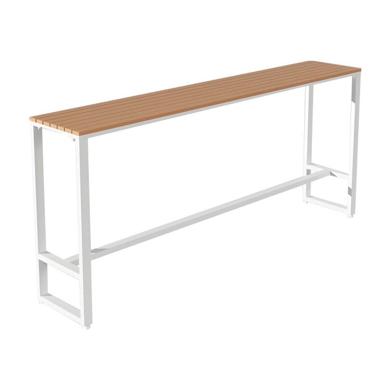 "Industrial Artificial Wood Bar Table Set 1/4/5 Pieces Counter Table Set for Outdoor - Table 59.1"L x 15.7"W x 41.3"H Zero Wood Color"