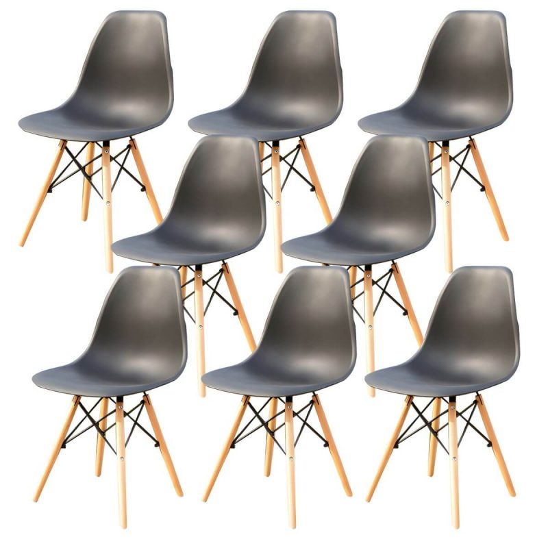 "Stacking Dining Armchair Contemporary Plastic Patio Arm Chair - 15"L x 15"W x 32"H 8 Piece Set"